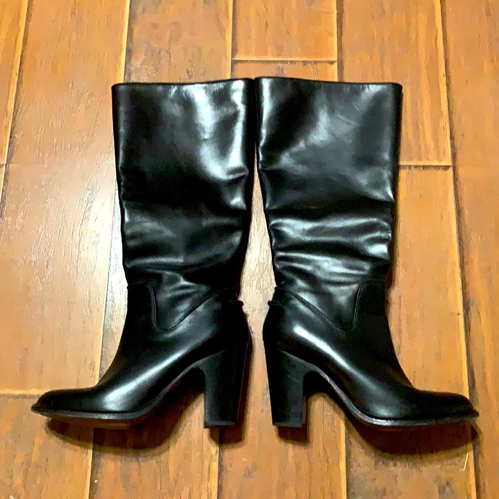 RAG & BONE black leather, almost knee high boots